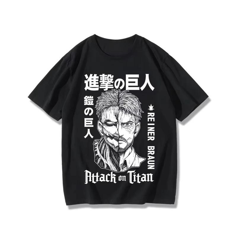 

ZX Футболка 2025 лето новая японские комиксы Атака титанов футболка Бронированный титан Райнер Женщина-титан Энни футболка 2XL
