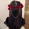 Girls' Red Bow Tassel Hair Clips for Chinese New Year, Autumn & Winter