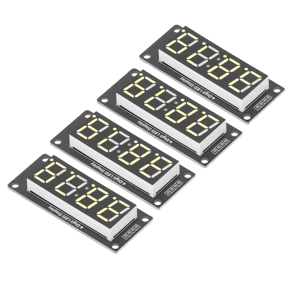 4 Set Placă Afișaj LED Tub Digital cu 4 Digiti 7 Segmente Modul Ceas TM1637 0,56in Galben MRA041E