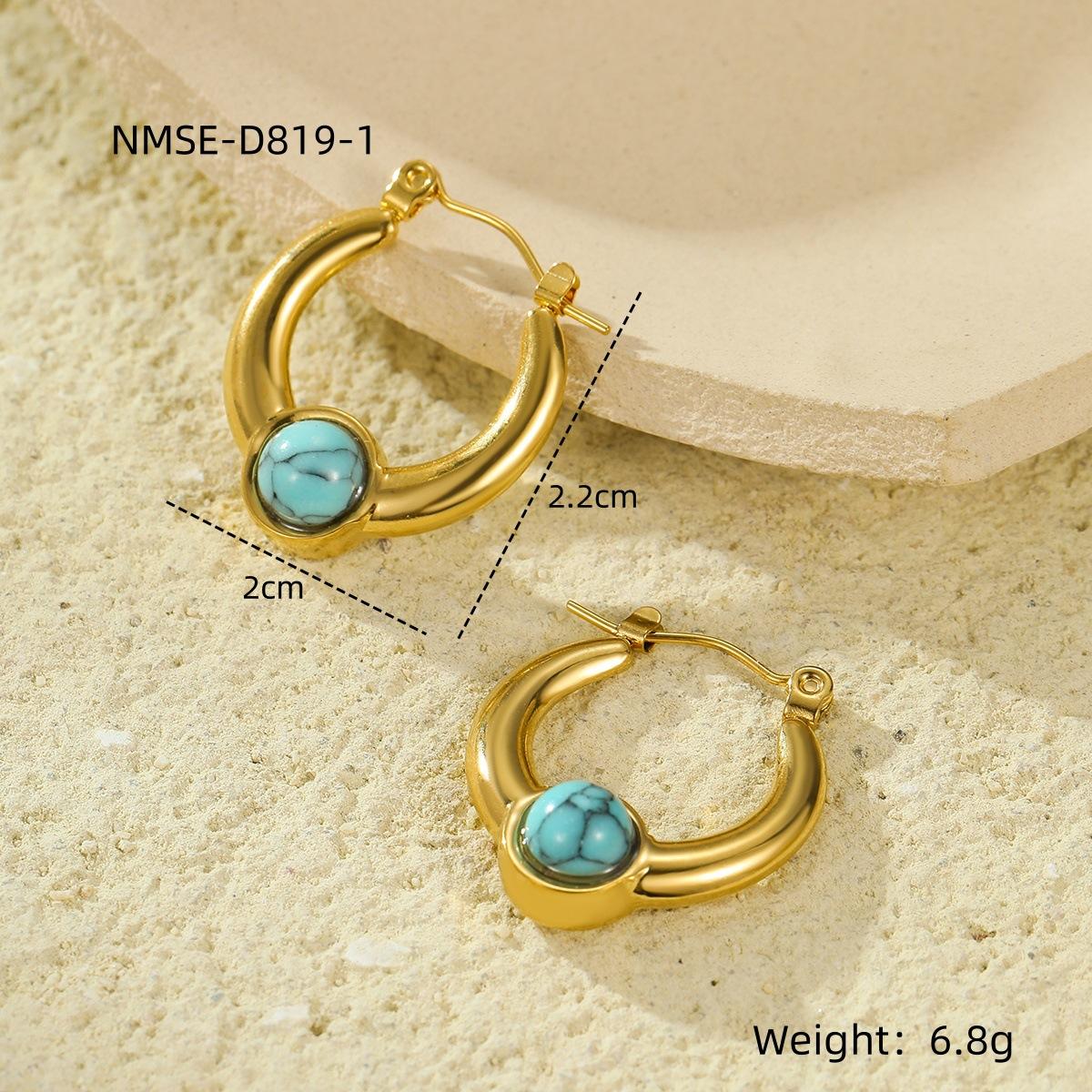 GEMCHIC Women s Vintage Bohemian Natural Stone Earrings Star Flower Geometric Design Stainless Steel Fashion Jewelry