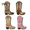 Western Cowboy Boot Wall Decor Wooden Boots Planter for Indoor Plants, Flower Hanging Vase Themed Store Art Faux Flower, Rustic Home Bathroom Bedroom