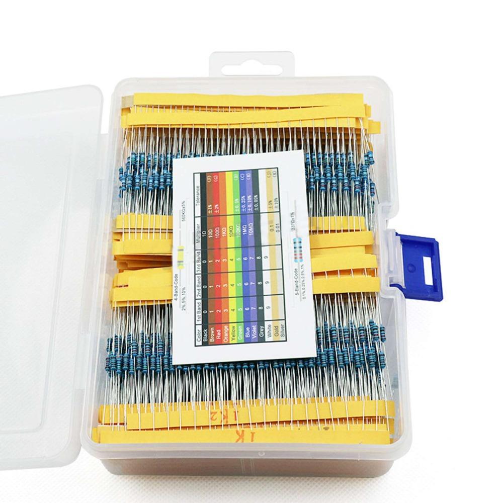2600pcs 130 Values Resistors Assortment Kit Metal Carbon Film Resistors For Hobbyists