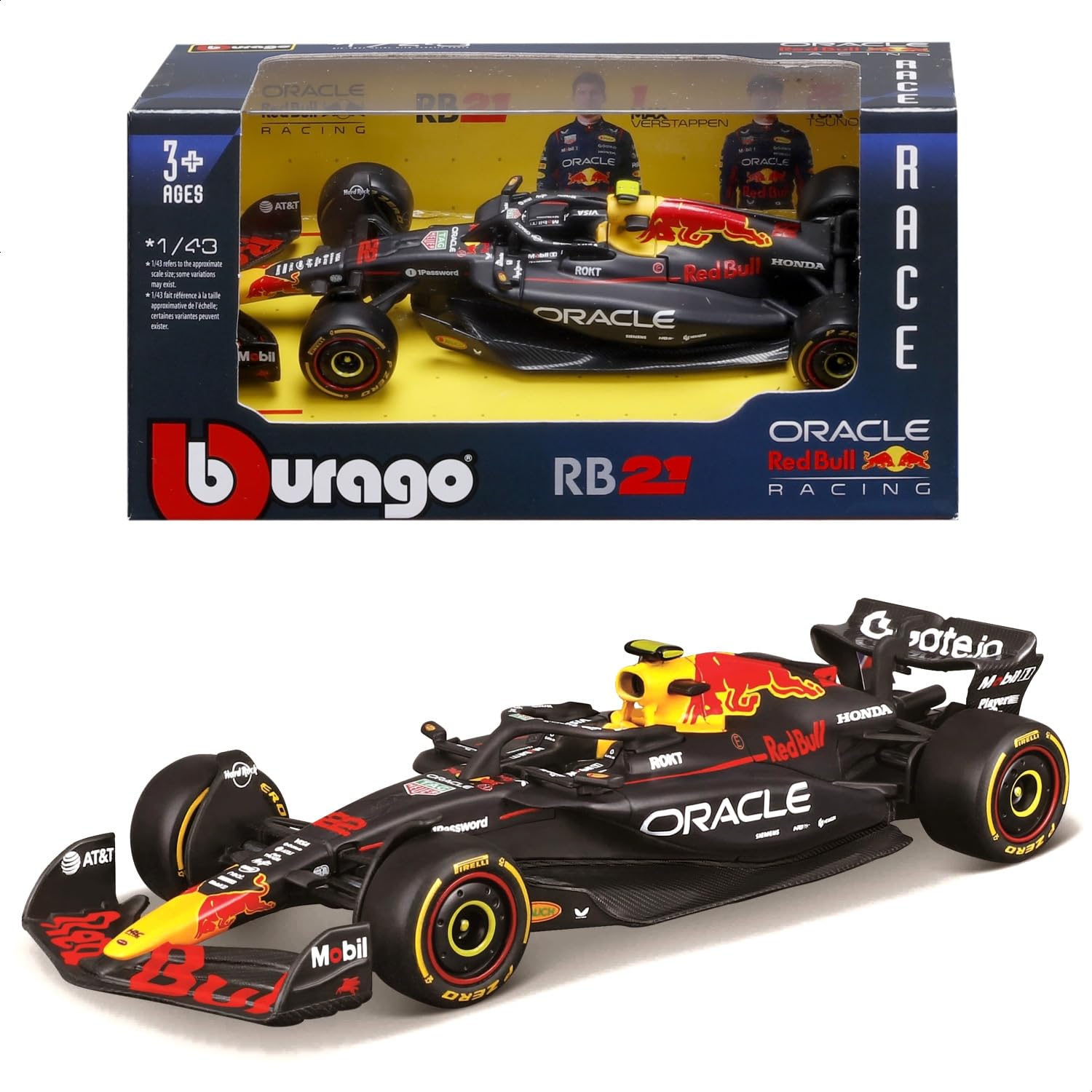 

Bburago 2025 Model F1 Oracle Red Bull Racing RB21 Yuki Tsunoda Race Sports Car Miniature Diecast Car Finished Product 1/43 #22 / 18-38233 (#22) чёрный