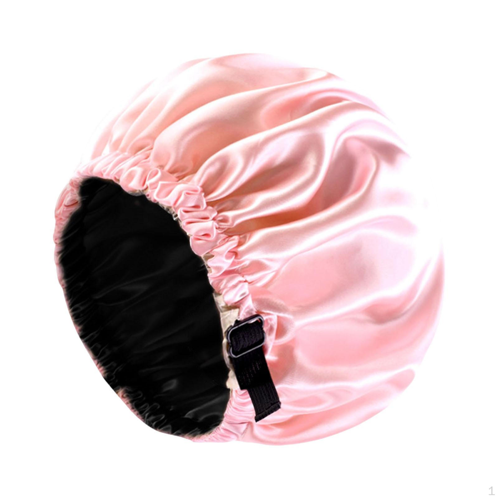 Satin Bonnet for Sleeping Ajustable Makeup Beauty Salon pink