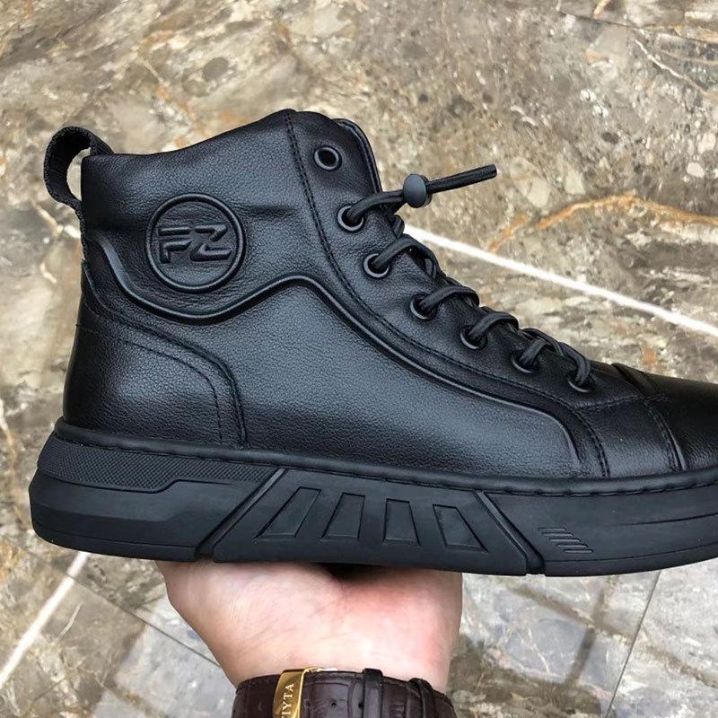 Men's High-Top Martin Boots - Autumn/Winter Warm Velvet, Retro British Style Genuine Leather