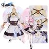 Honkai Elysia Maid Uniform Cosplay Costume Girl Anime Party Halloween Fan Outfit