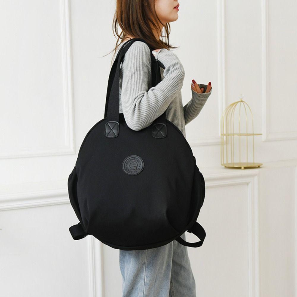 

Black Travel Backpack Oxford Cloth Schoolbag Retro Fashion Shoulder Bag 39x36x12cm