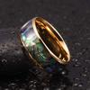 Fashion Men Stainless Steel Rings Inlay Rainbow Abalone Shell Rings For Men Women Wedding Engagement Band Jewelry