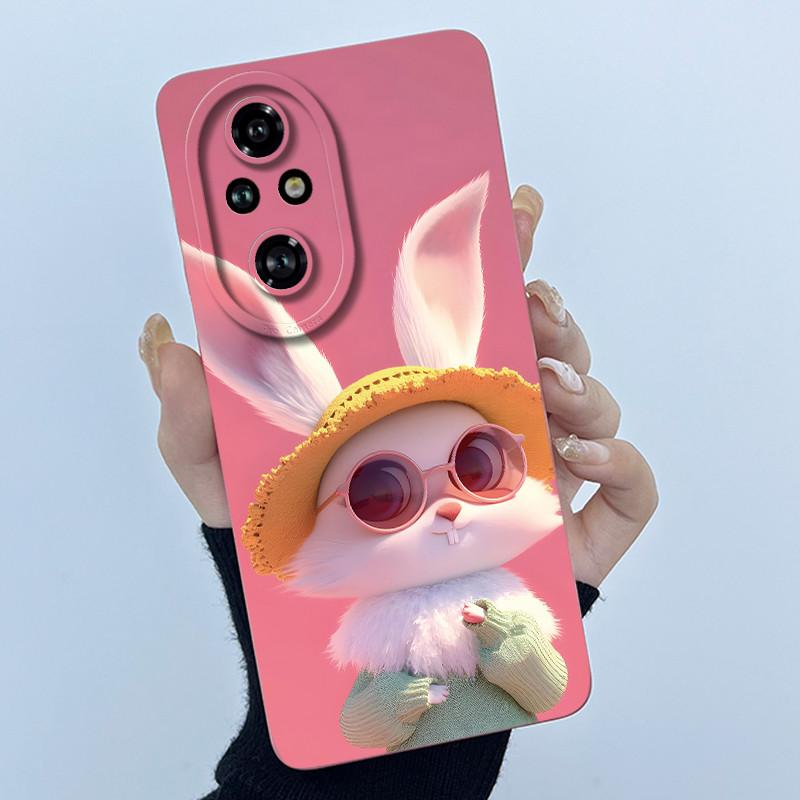 Cartoon Case For Honor 200 100 Honor200 Honor100 Pro Lite 5G Liquid Silicone Camera Lens Protector Phone Case Soft Back Cover