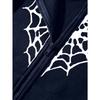 Women S Fall Winter Fleece Hooded Zip Up Cardigan Sweatshirt Spider Web Heart Print