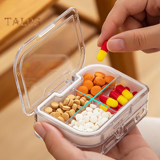 3-in-1-Pillenteiler, Aufbewahrungsbox für Tabletten, feuchtigkeitsbeständig, tragbare Größe, transparent, multifunktionale Pillentragetasche