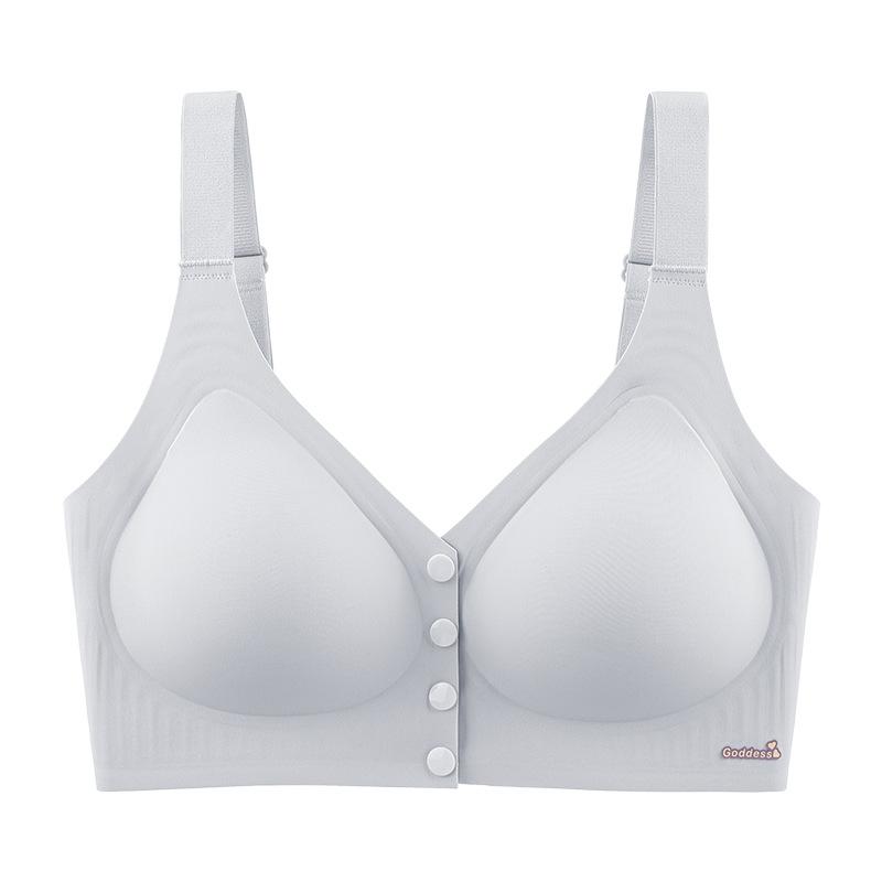 

Front-buttoned Bra Women s Fixed Cup Underwear Women s Seamless Bra No Underwire Breast Retraction One-piece Breathable Bra Push Up Bra L
