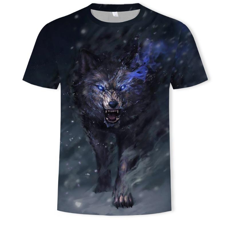 Men's 3D Printed T-Shirt Animal Pattern Printing Short Sleeve O-Neck Pullover Casual Top