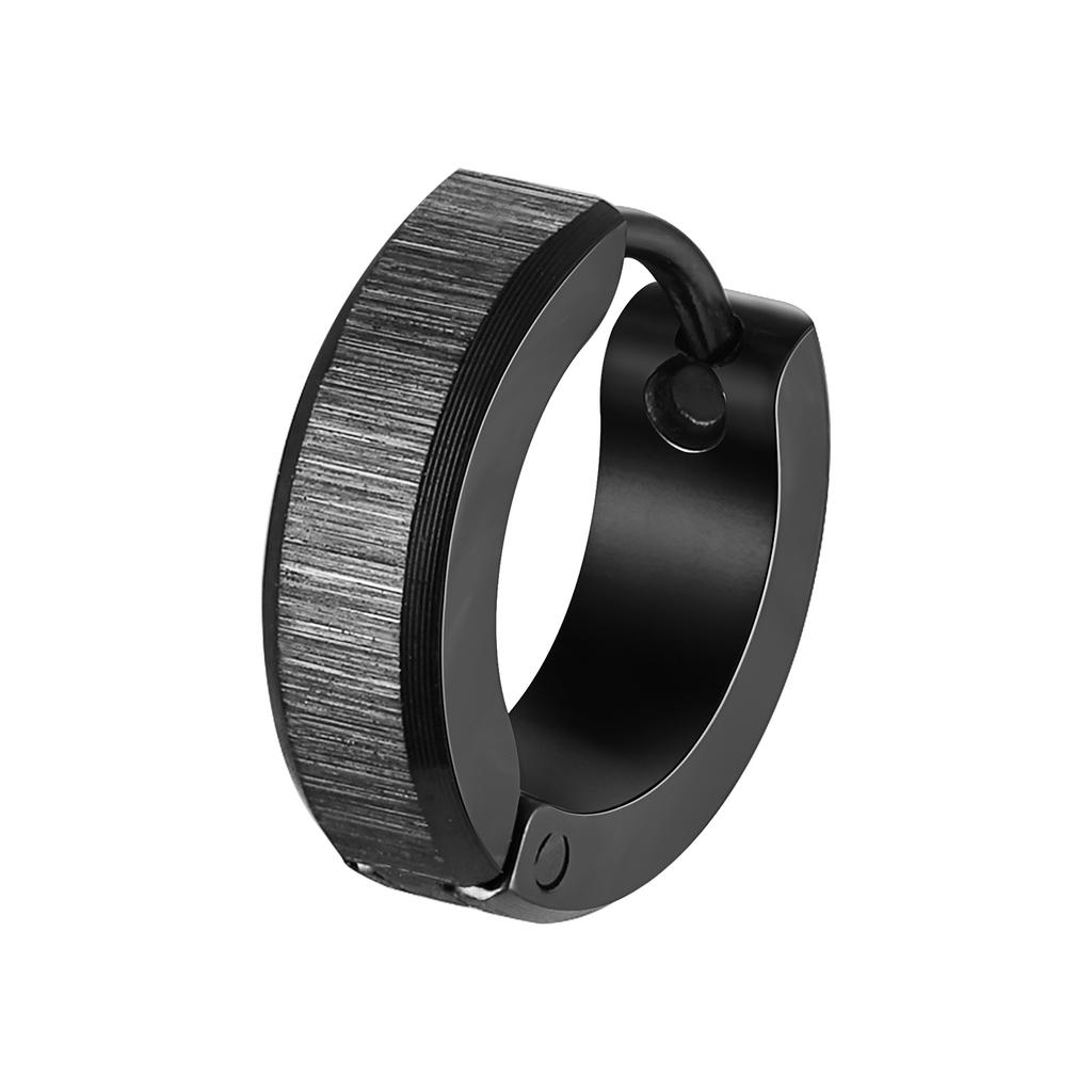 Vnox Anti-Allergie Edelstahl Creolen, Unisex Einfache Metall Huggies Ohrringe, Gebürstete Oberfläche Herren Ohrschmuck