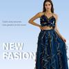 Atractivo Conjunto de Danza del Vientre Con Lentejuelas Bustier Tops Cortos y Falda de Campana Reflejo de Luz Traje de Baile Para Escenario