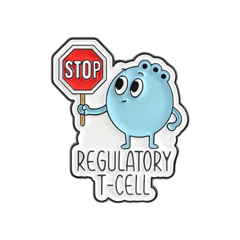 Fashionable Metal Pin Lapel Badge Immune Cell Enamel Brooch Scientific Themed Pin Accessory for Clothes And Bags
