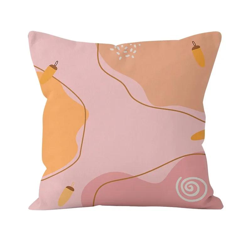 Small Fresh Sketch Line Art Print Pattern Cushion Cover Home Living Room Sofa Bedroom Decoration Throw Pillow