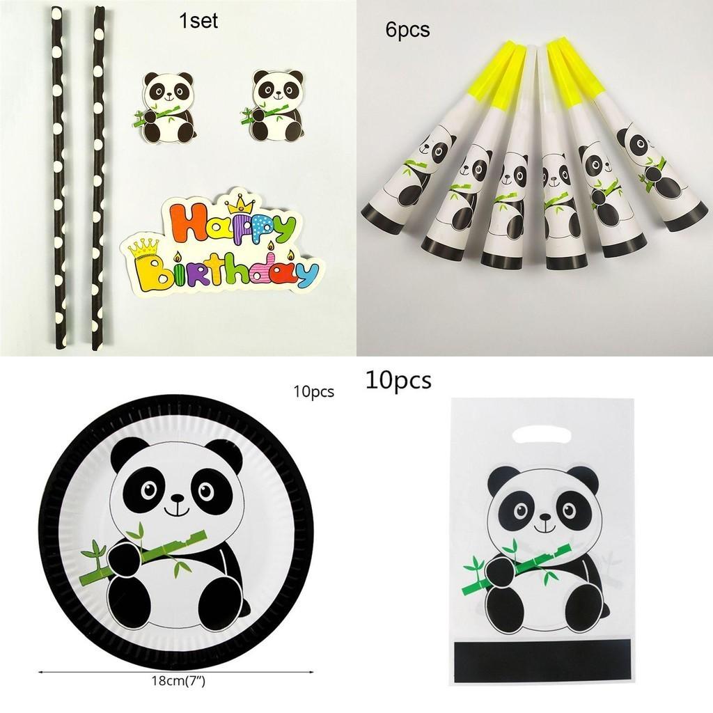 Urocze Panda Zwierzę Party Artykuły Zastawa Stołowa Dekoracje Na Urodziny Dzieci