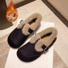2025 Winter New Velvet Warm Beanie Shoes Women's Soft Sole Non-slip Lazy One Pedal Fashion Birkenstocks Women's Cotton Shoes