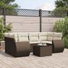 VidaXL Garden Lounge Set with Cushions 7 Pcs, Patio Sofas, Patio Furniture Set, Outdoor Furniture, Brown 3253460