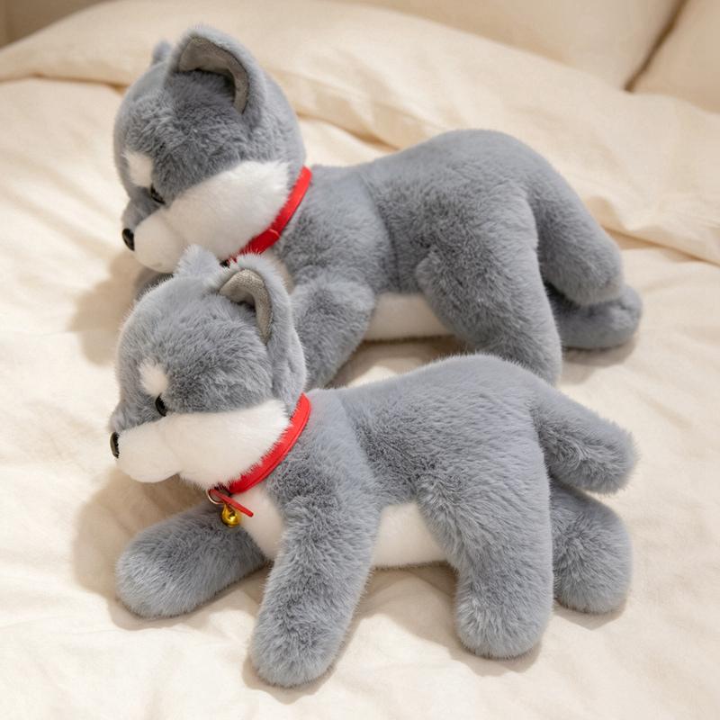 3340Cm Lying Dog Puppy Doll Plush Toy Stuffed Cartoon Animal Bichon Frise Border Collie Shiba Inu Plushie Companion Gift