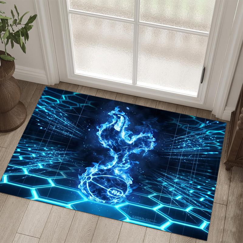Tottenham Hotspur Design Crystal Velvet Carpet Cozy Non?Slip Printed Rug For Bedroom Living Room Entrance