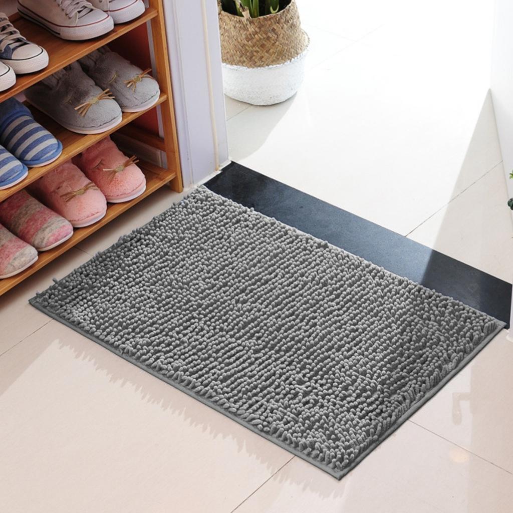Floor Mat, Chenier Long Hair Floor Mat, Bedroom, Kitchen, Living Room, Carpet, Bathroom, Water Absorbing and Non Slip Floor Mat for Entering The Door