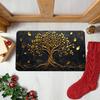 Golden Tree of Life Celtic Knots Doormat,  Black Gold Polyester Mat for Christmas Home Entrance Decor, Washable
