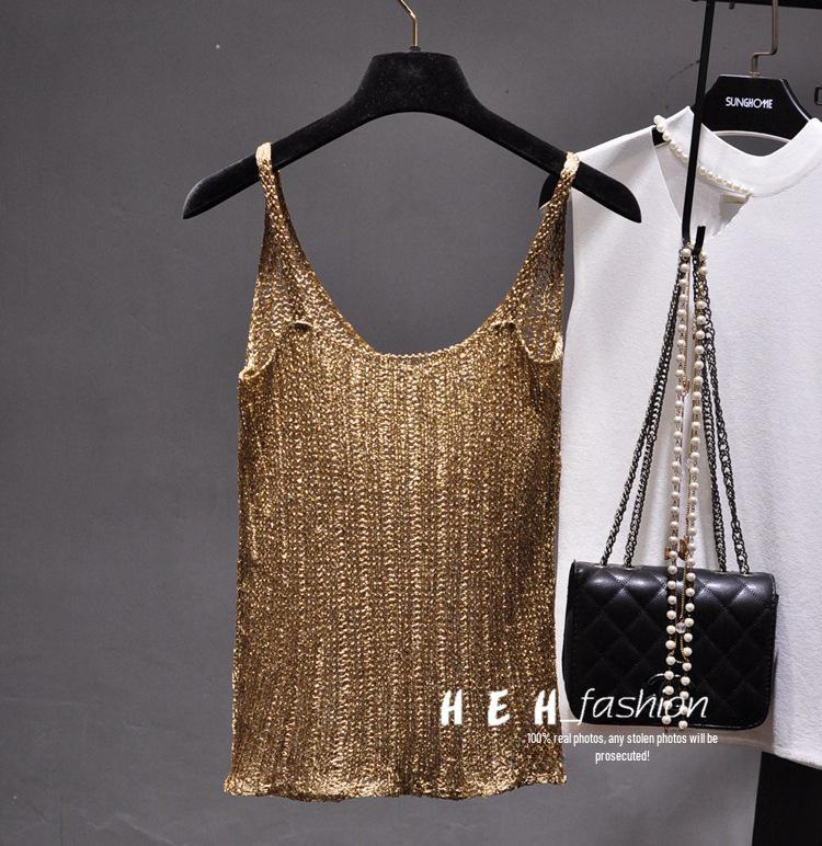 Bingbing Randigstickad Camisoletopp med Glitter