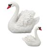 2pcs Small Resin Swan Ornaments Resin Cake Topper Set Swan Decorations  Garden Pond Use