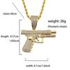 2026 New Fashion Hip Hop Crystal Pistol Pendant Personality Cool Rap Trend Pendant Necklace for Men Women Gift