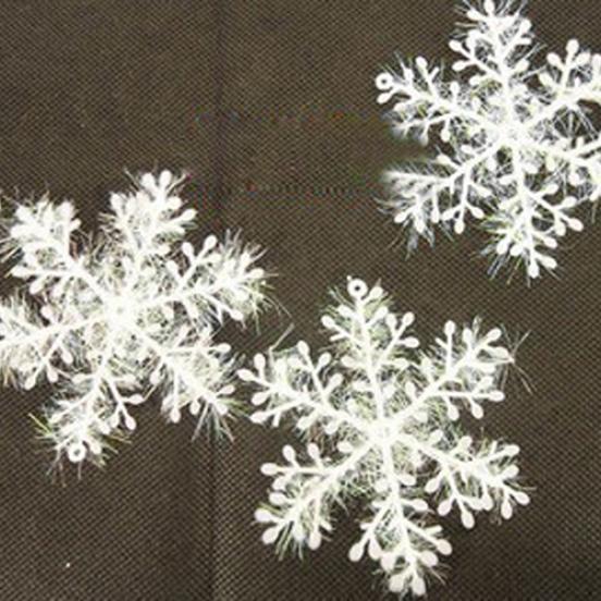 3 Pcs White Snowflake Artificial Christmas Festival Party Home Decor Ornaments