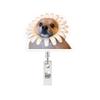 Funny Cat Expression Retractable Hospital Nurse Badge Holder Reel Cute Cartoon Meow Id Tag Work Card Holder Keychains