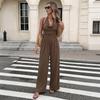 Monos de Una Pieza Para Mujer Elegantes Cuello en V Sin Mangas Cuello Halter Pierna Ancha Mono Vacaciones Casual Verano 2026 Atuendos