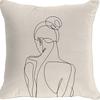 New Morandi Simple Abstract Style Pillow Linen Print Pillow Case Decorative Home Pillow Case