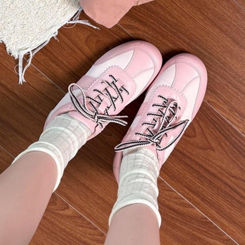 Fashion Fashionable Casual Women's Shoes 2025 Spring Summer Lace Up Round Toe Low Heels Sneakers Outside Comfy Flat Sneakers Mujer