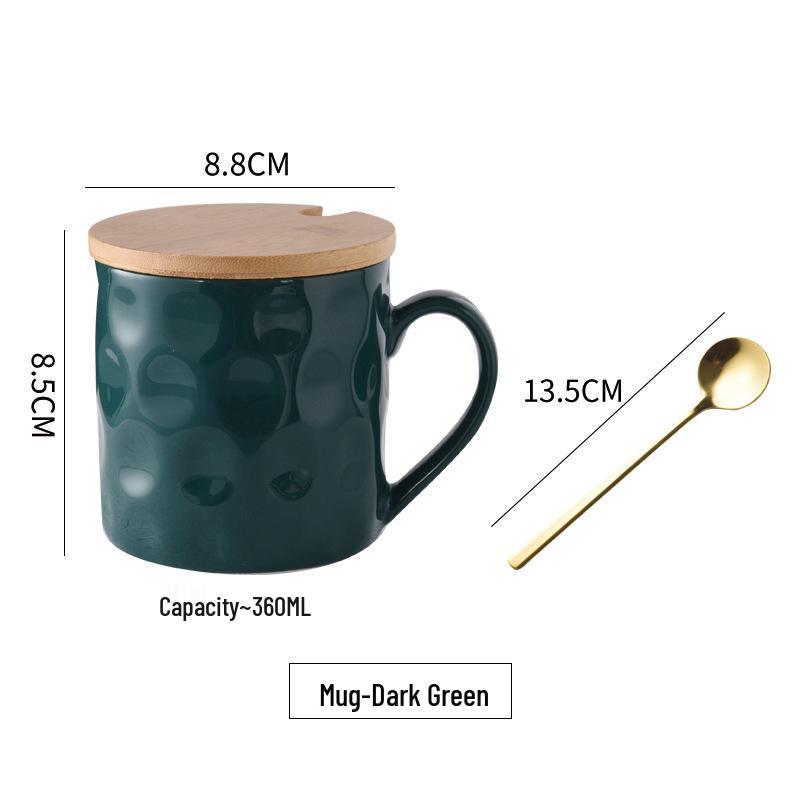 Retro Japanese Ceramic Mug with Lid, High-Temp Resistant, Large Capacity, Ideal Gift for Couples
