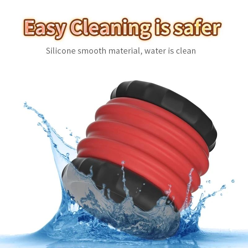Removable Silicone Penis Ring Time Lock Cock Lasting Erection Extender Scrotal Testis Restriction Sex Chastity Toys For Male 18