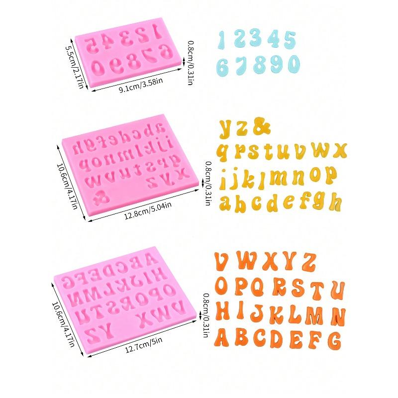 Letter & Number Silicone Mold, Candy Mold, Chocolate Mold, Cake Decorating Tool, Baking Tool, Kitchen Gadget, Kitchen Accessory