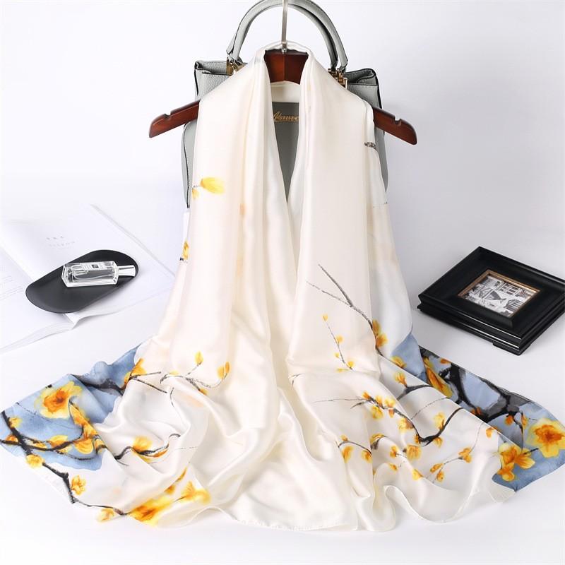 New Sunscreen Scarf for Women New Silk Satin Versatile Summer Sunscreen Silk Scarf Mother's Day Gift