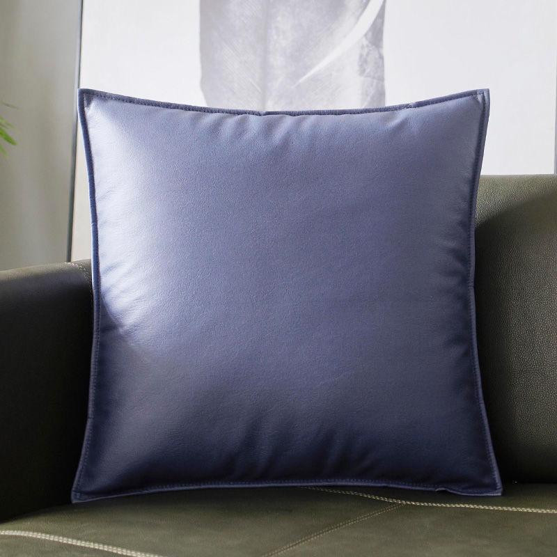 Luxury Retro Faux Leather Pillow Cover with Lychee Pattern - Soft Headboard, Office Cushion, Sofa Throw.