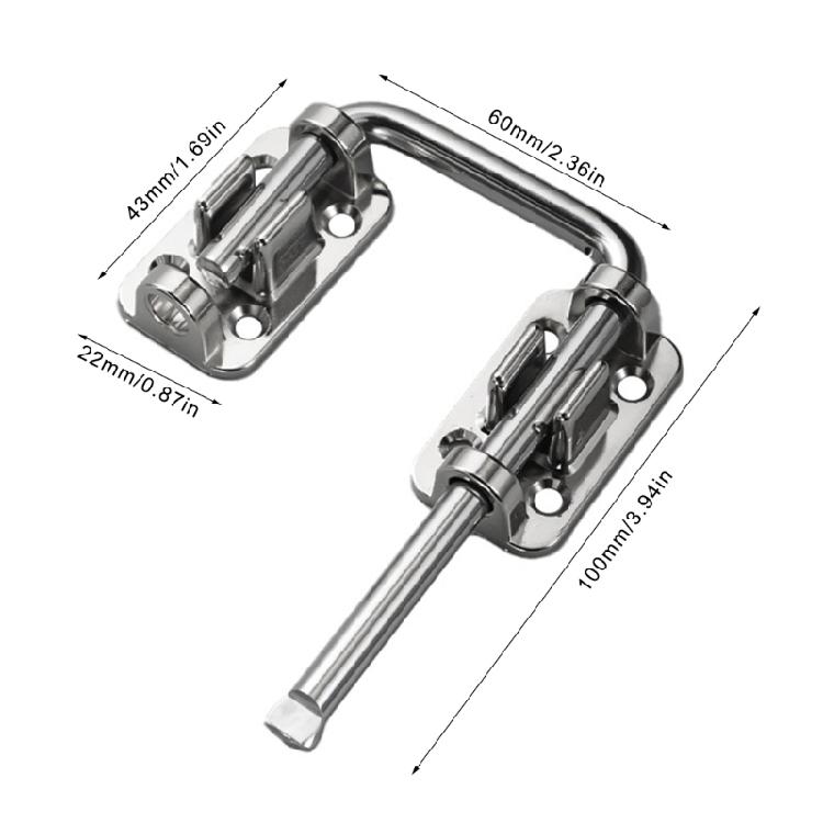 Steel Door Fastener Door Lock set with Mounting Hardware 180° Rotation Capacity easy installs for patios & Interior door