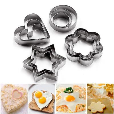 1/30Pcs Stainless Steel Cookie Cutters DIY Cake Biscuit Mold Star Heart Round Flower Christmas Fondant Baking Decorating Tools