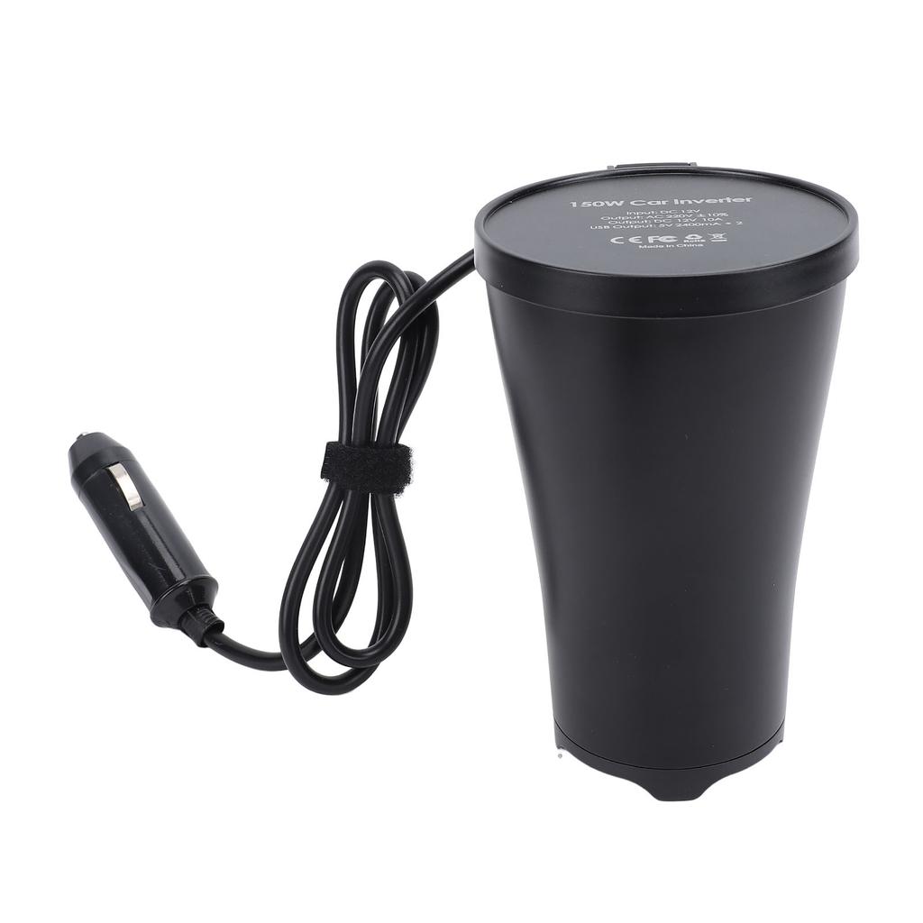 Power Inverter 150W 4 In 1 Cup Type 12V DC To 220V AC Car Inverter Converter with Dual USB Charger
