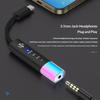 MH657B Type-C to 3.5mm Audio Adapter 4 Sound Modes In-line Control HiFi Sound Converter with RGB Light