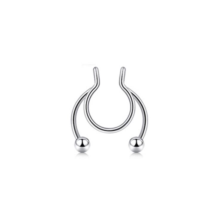 

Stainless Steel Antler Nose Ring U-Shaped Septum Fake Horseshoe Piercing Jewelry