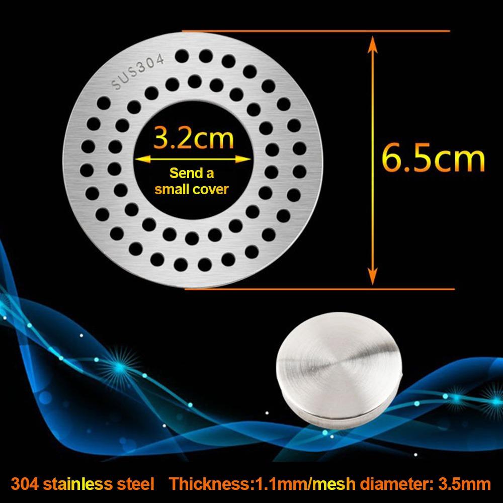 Stainless Steel Floor Drains Cover Dense Holes Anti-blocking Shower Hair Catcher Round Square Drain Hair Filter Shower Drain