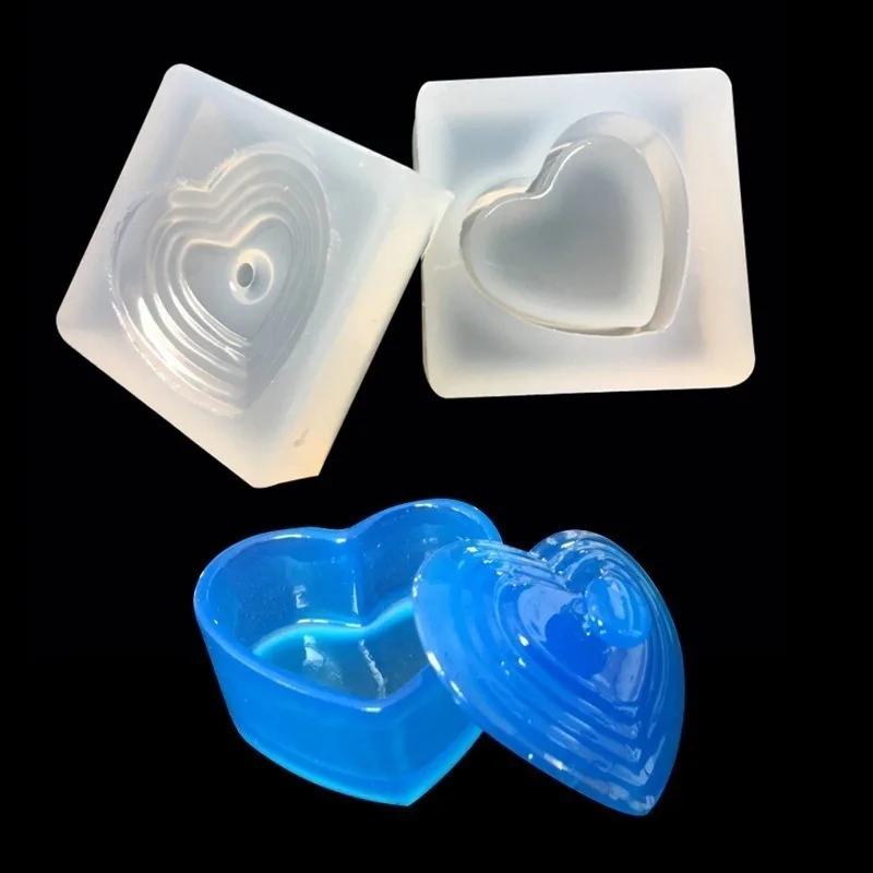 Creative Handmade DIY New Silicone Molds Heart-shaped Square Storage Box Mold Resin Jewelry Crafts Casting Mold Accessories