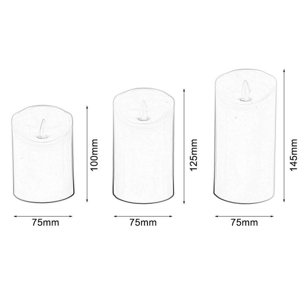3 Stück/Set flackerndes flammenloses LED-Teelicht, flackerndes Teelicht