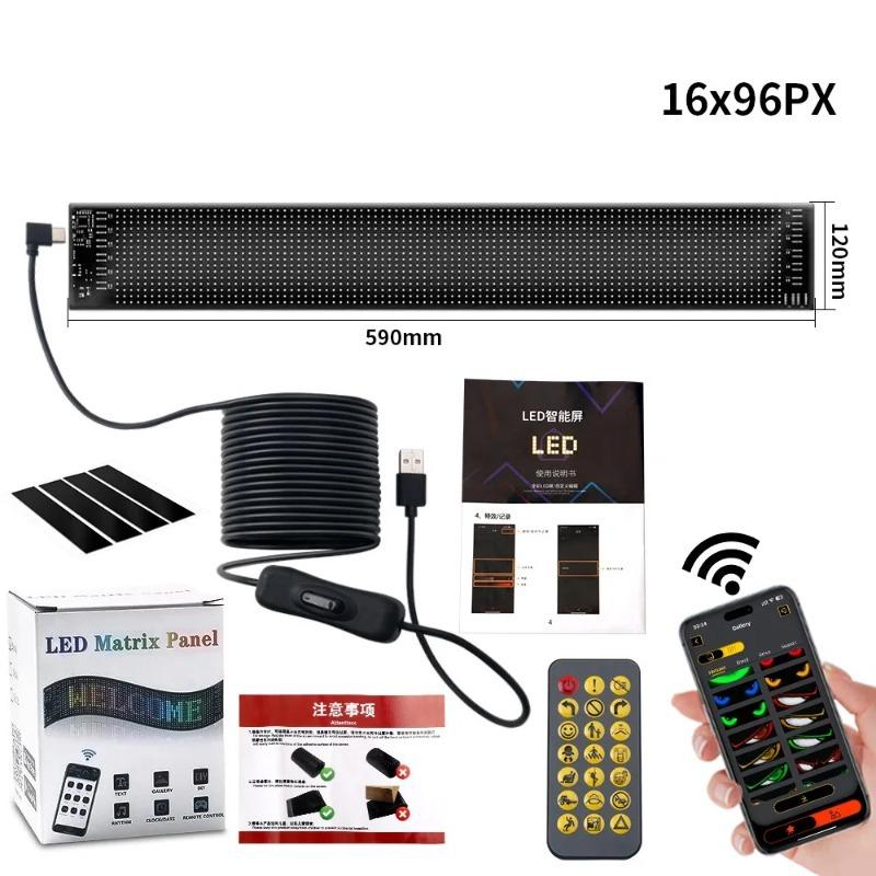 35.3in Car Devil Eyes Light Led Soft Screen DIY Colorful Car Windshield Dynamic LED Smart Phone Waterproof IP44 App Control